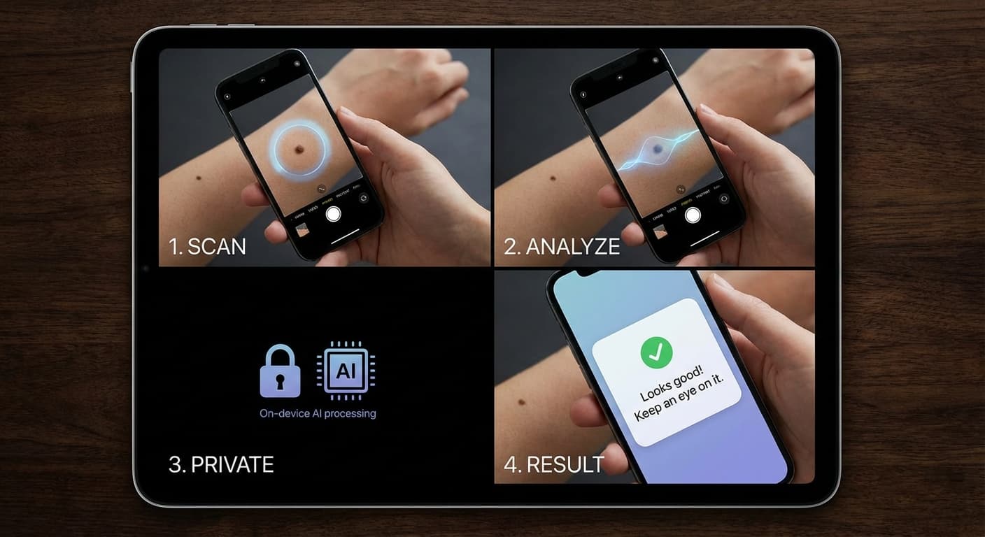 Visual overview of the DermaVision scan process